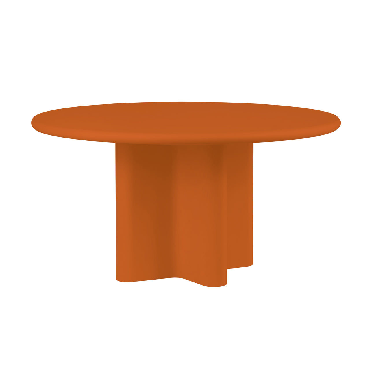 Bonbon Round Dining Table: Medium + Lacquered Brick