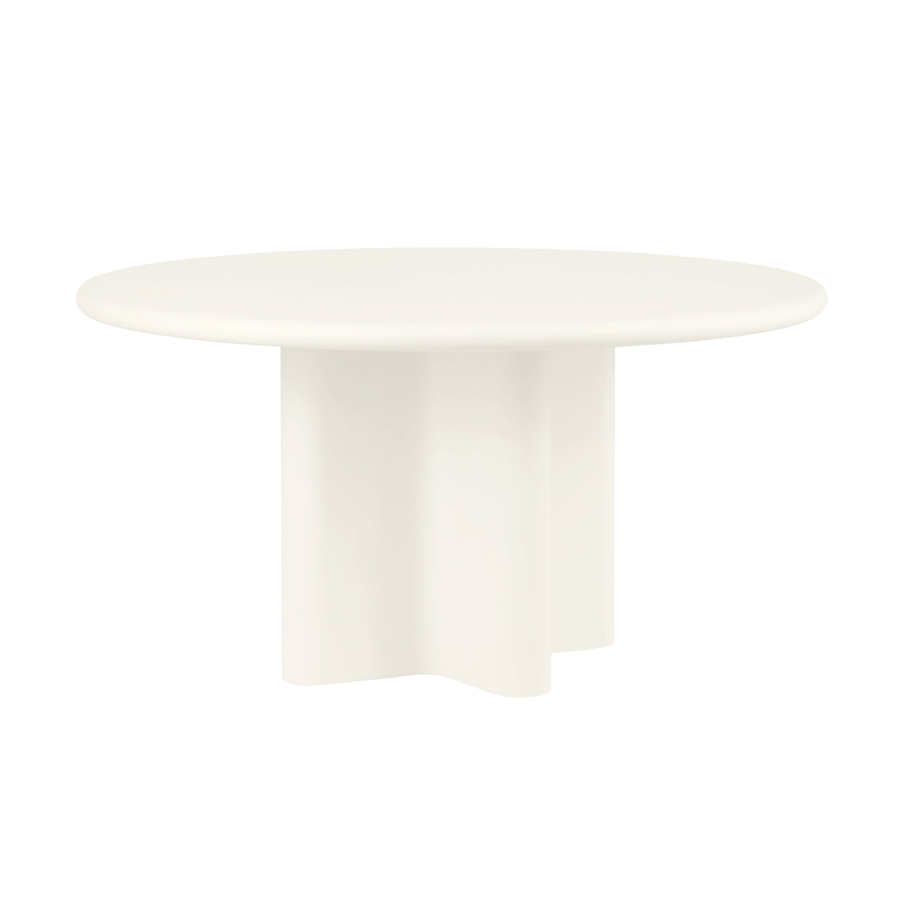 Bonbon Round Dining Table: Medium + Lacquered White