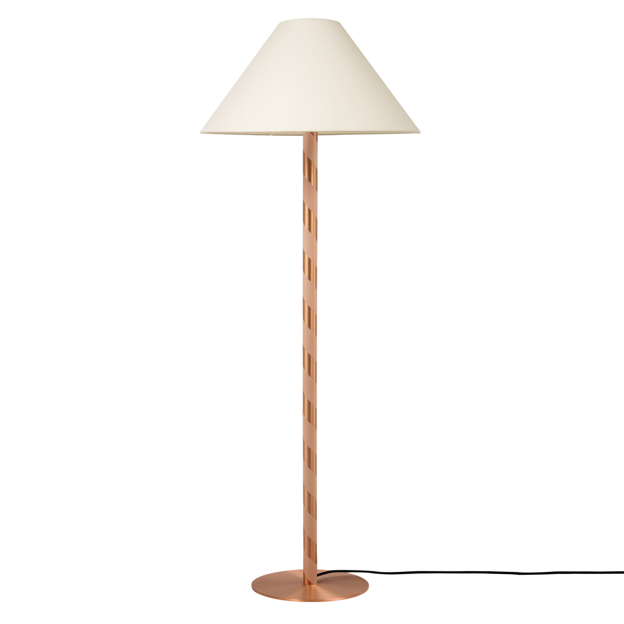 Candy Floor Lamp: Satin Copper + White Chinette