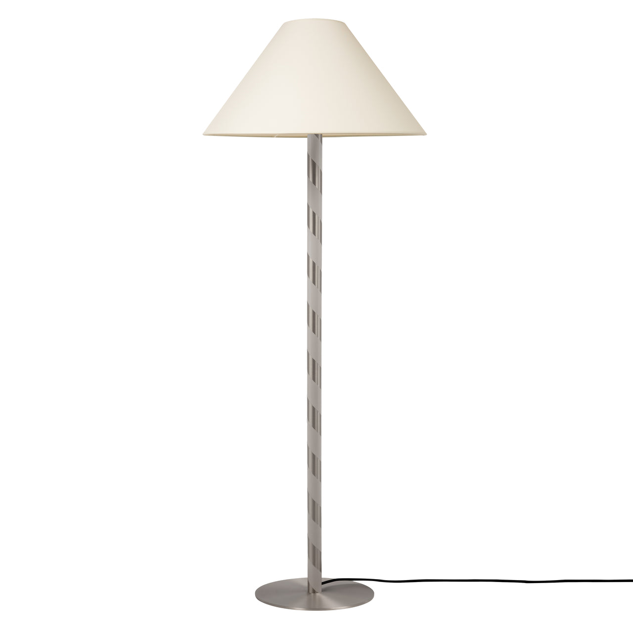 Candy Floor Lamp: Satin Nickel + White Chinette