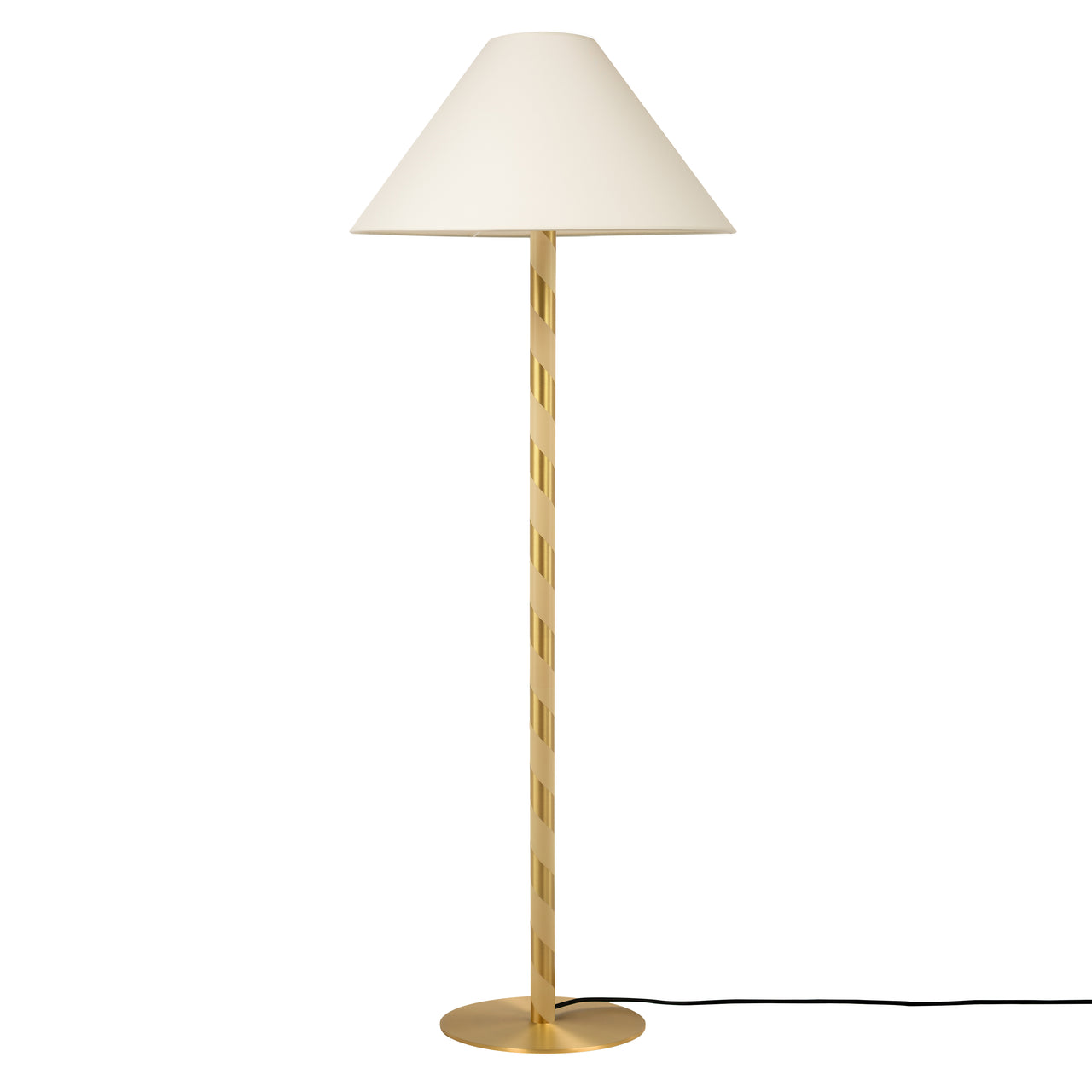 Candy Floor Lamp: Satin Brass + White Chinette