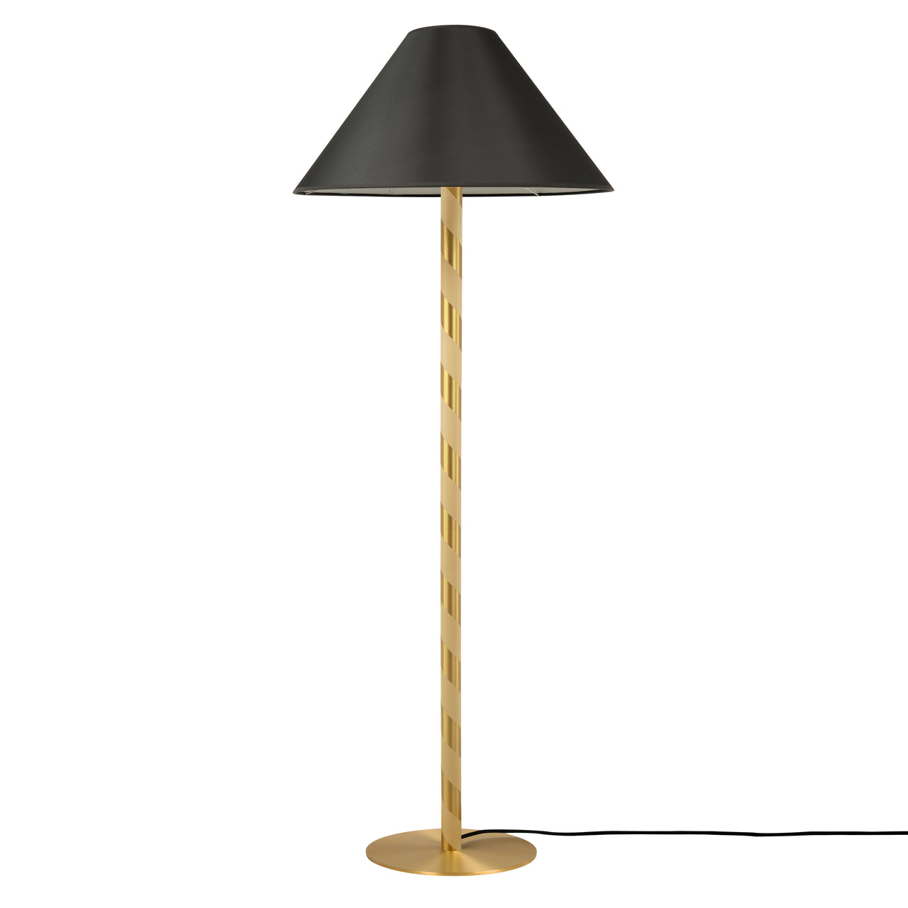 Candy Floor Lamp: Satin Brass + Black Chinette
