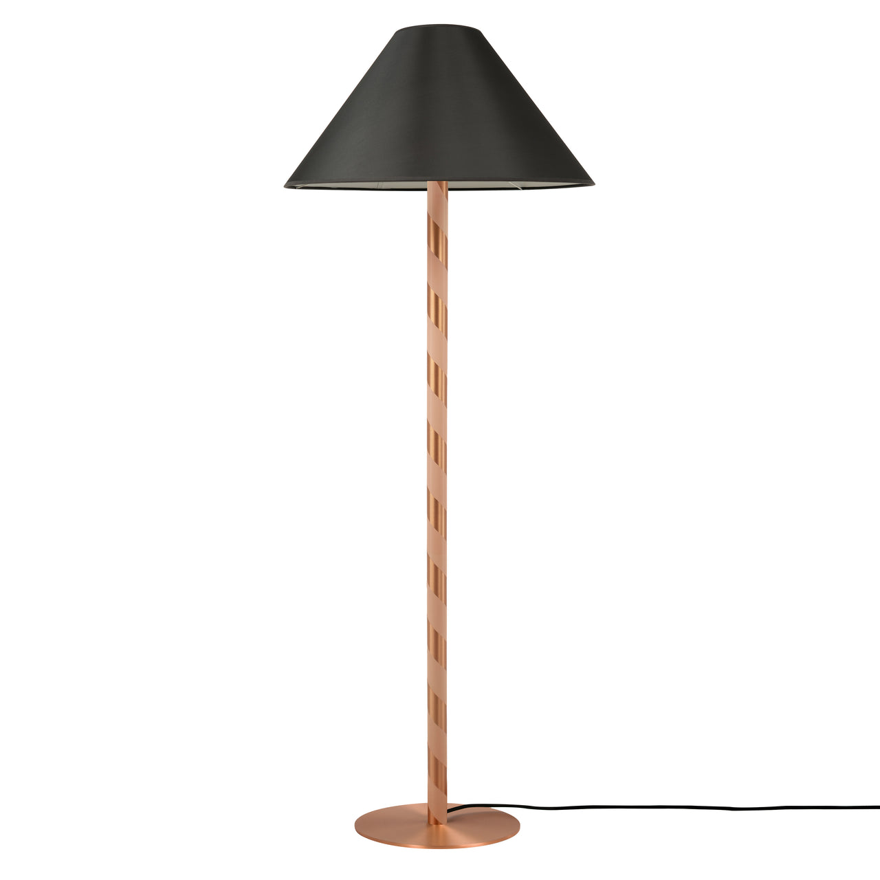 Candy Floor Lamp: Satin Copper + Black Chinette