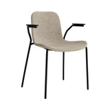 Langue Chair with Armrest: Upholstered + Dark Smoked Oak