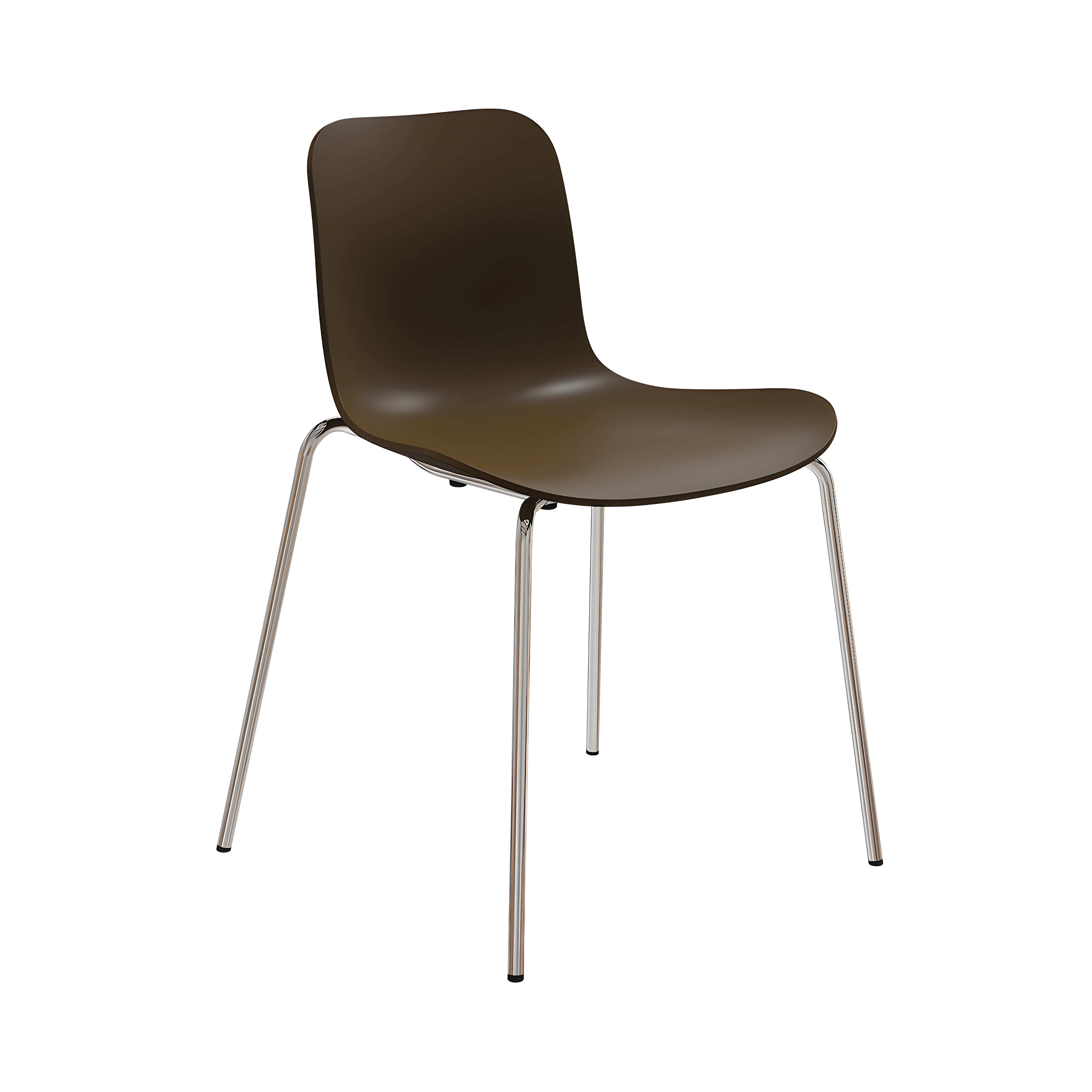 Langue Stacking Chair: Chrome + Espresso