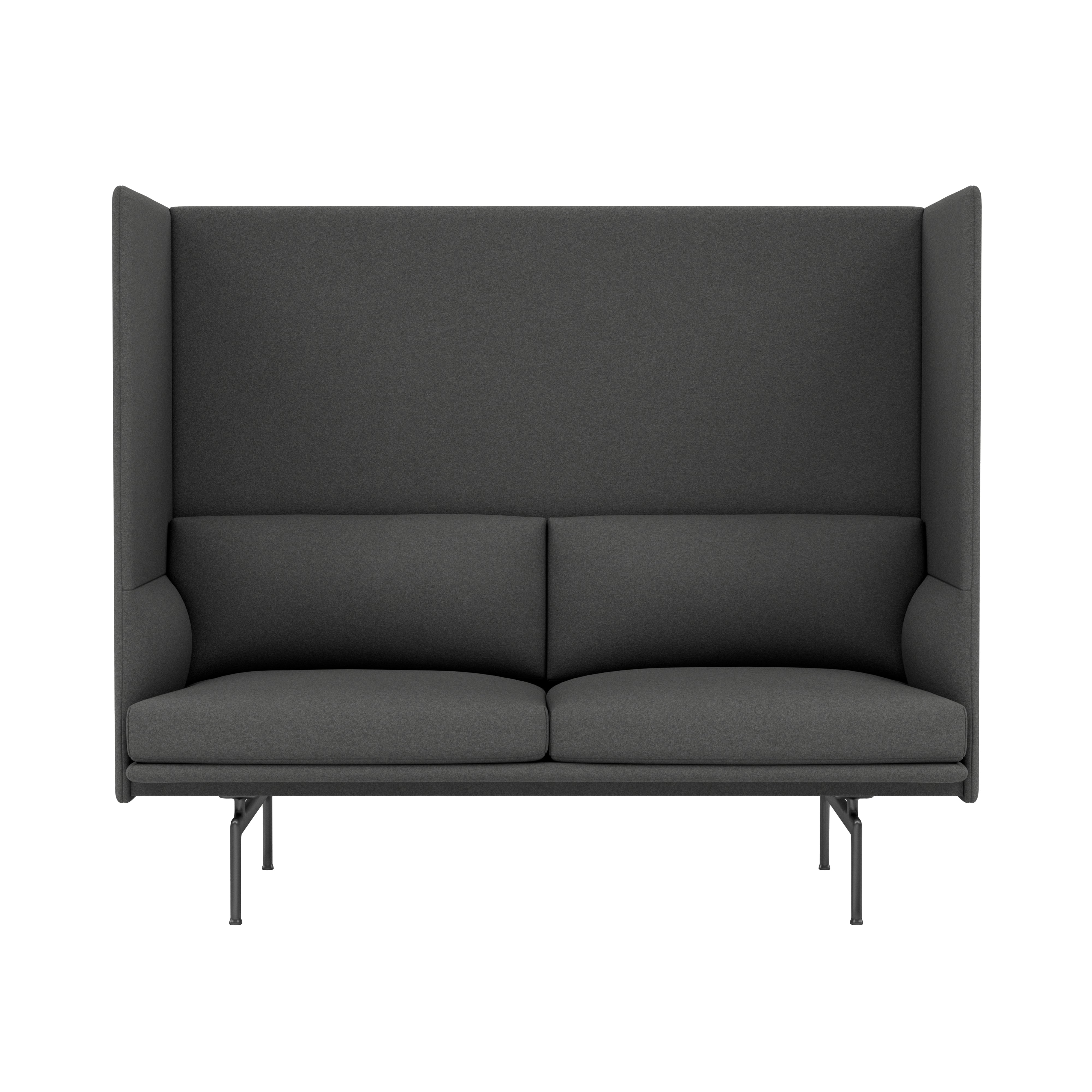 Outline Highback 2-Seater Sofa: Large + High + Black