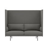 Outline Highback 2-Seater Sofa: Large + Low + Black