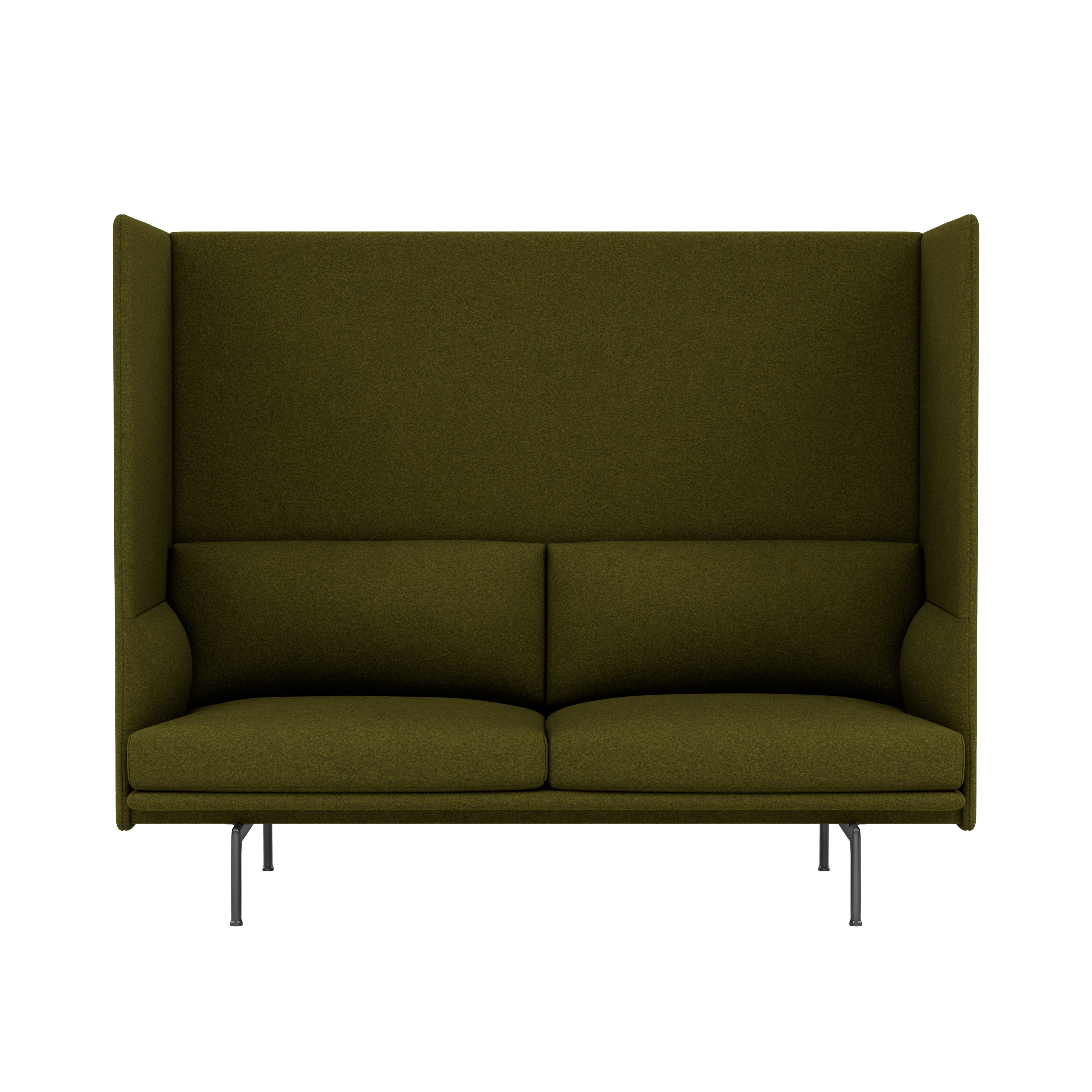 Outline Highback 2-Seater Sofa: Large + Low + Black