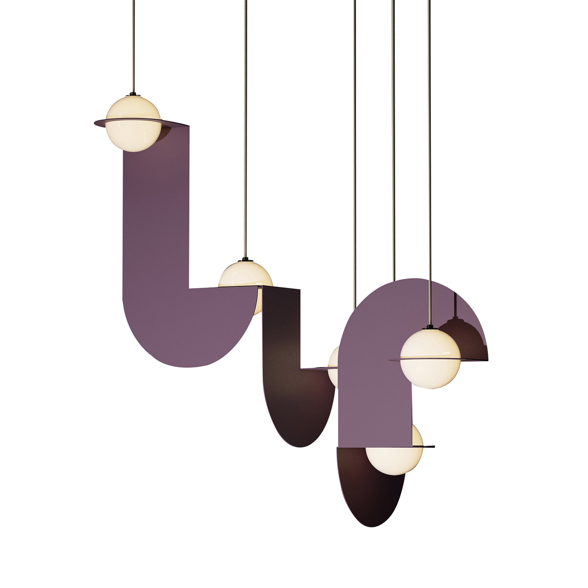 Laurent Atelier 01 Suspension Lamp: Aubergine