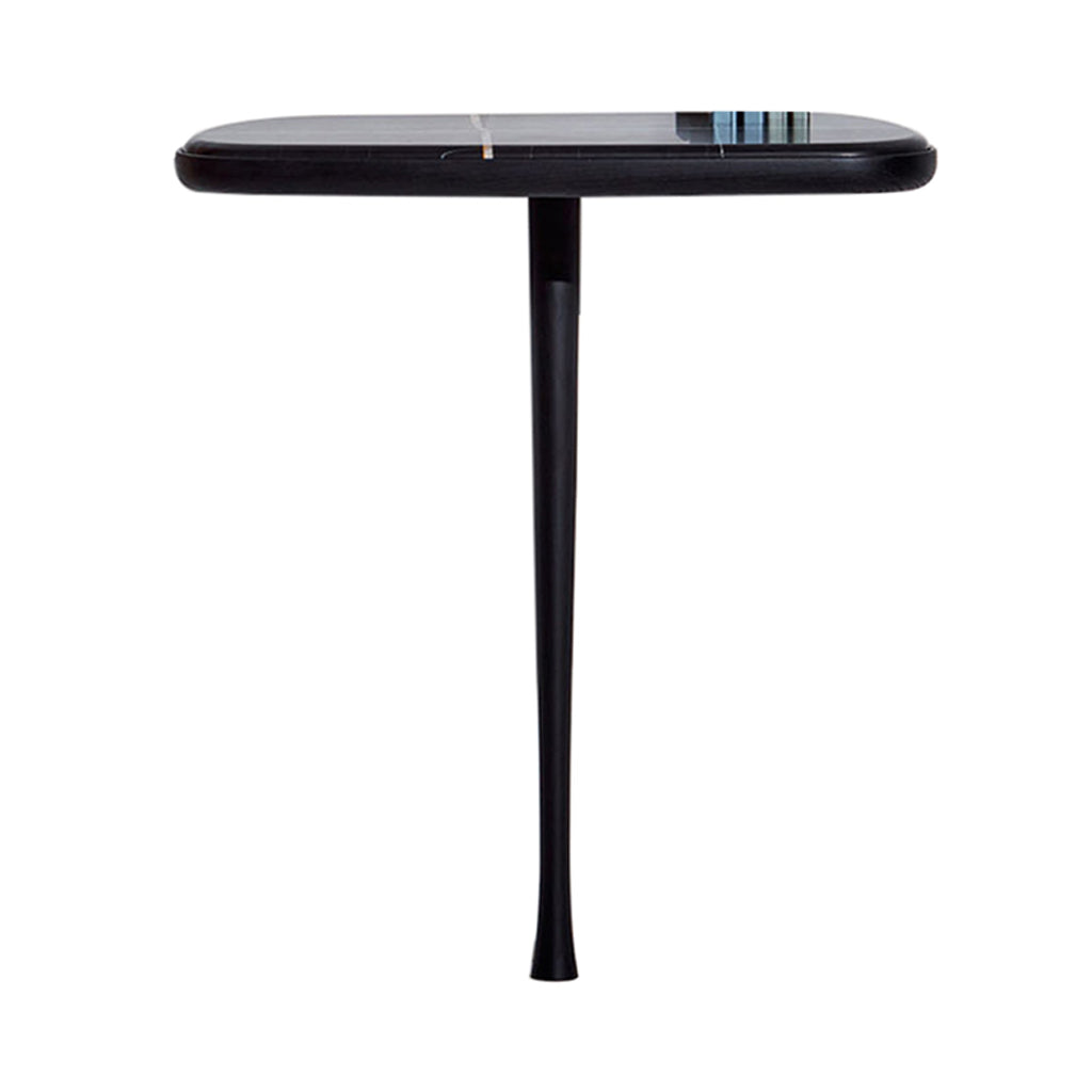 Consola Console Table: Sahara Noir Marble + Black Stained Ash