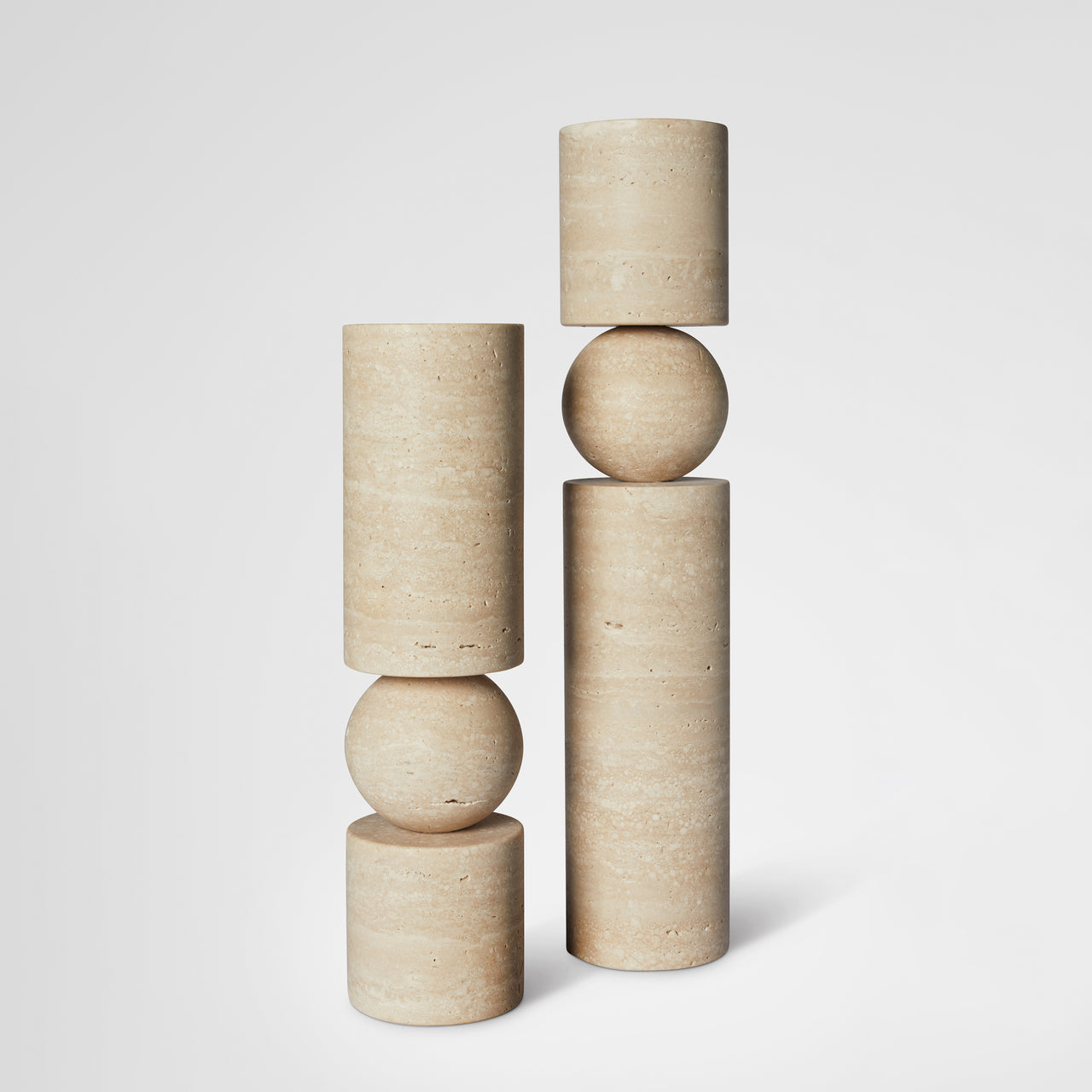 Fulcrum Candlestick: Travertine