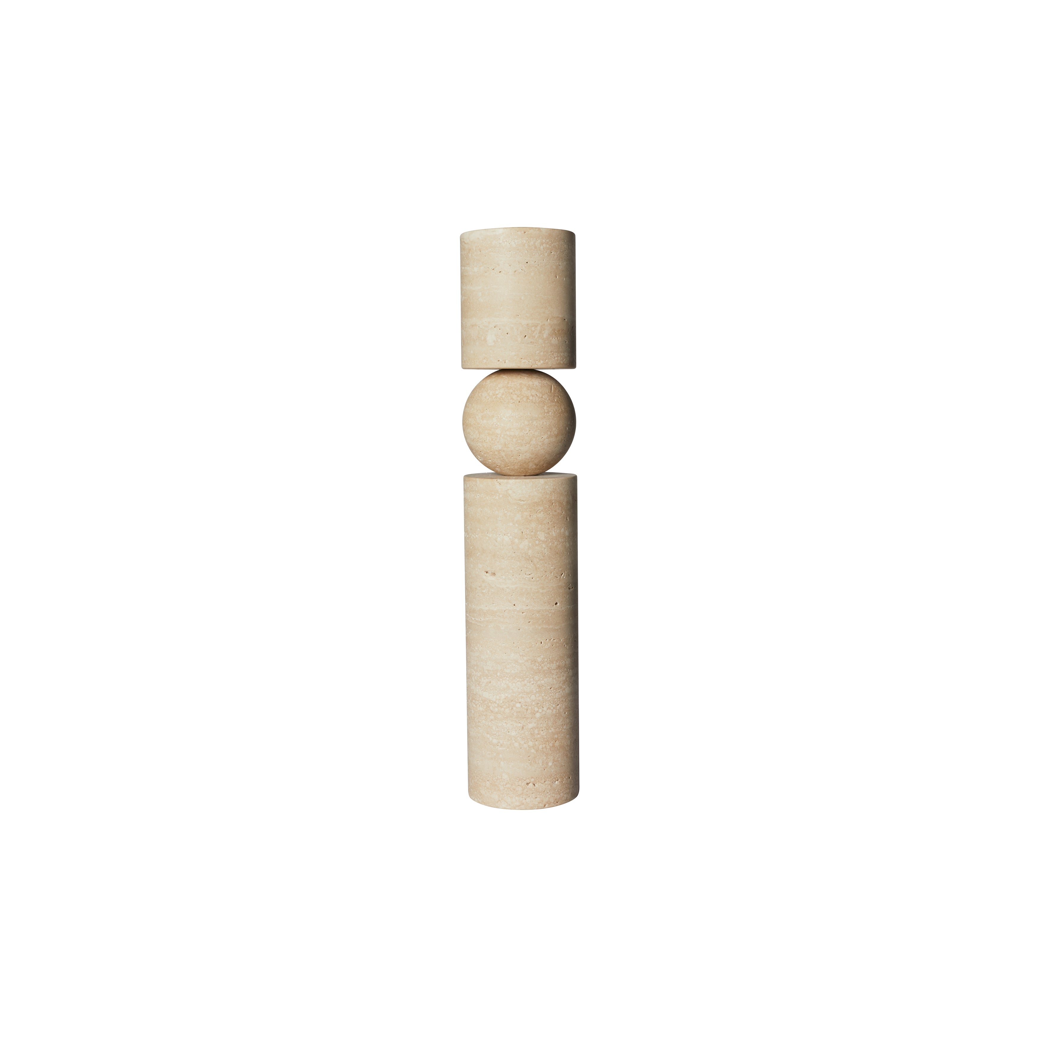 Fulcrum Candlestick: Travertine + Large - 15.7