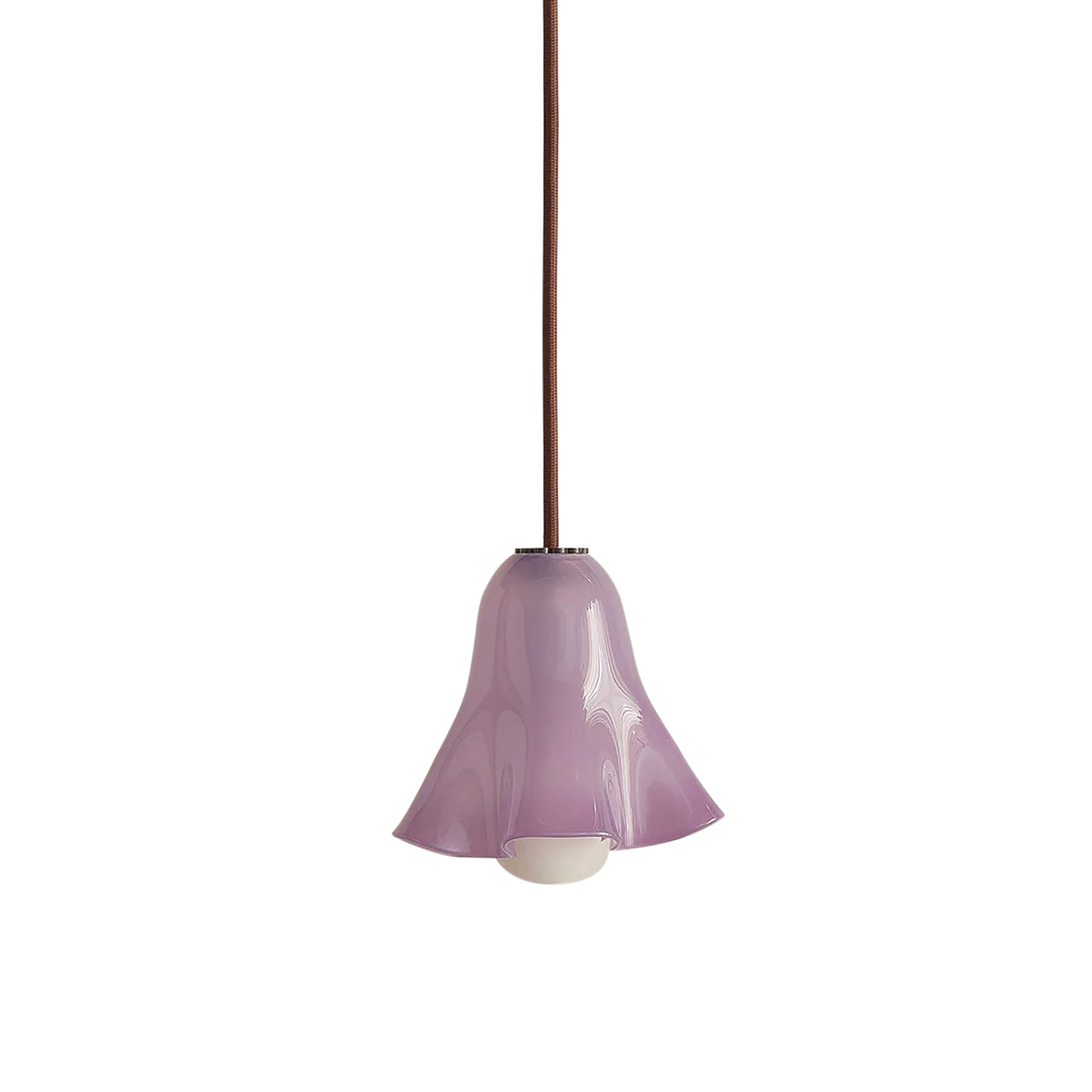 Fazzo Petite Pendant: Lilac + Blackened Brass