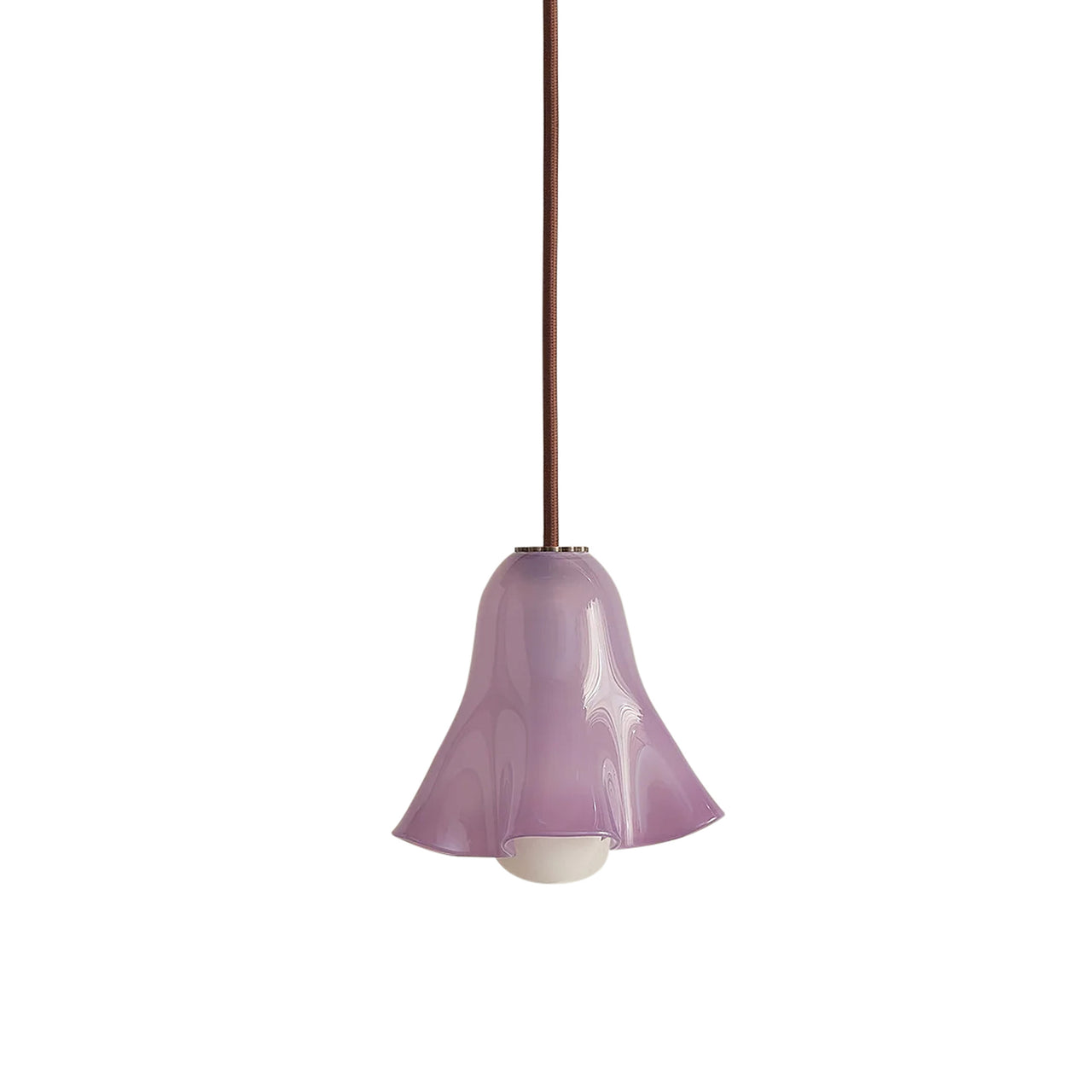 Fazzo Petite Pendant: Lilac + Patina Brass