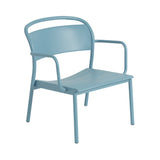 Linear Steel Lounge Armchair: Pale Blue + Without Seat Pad