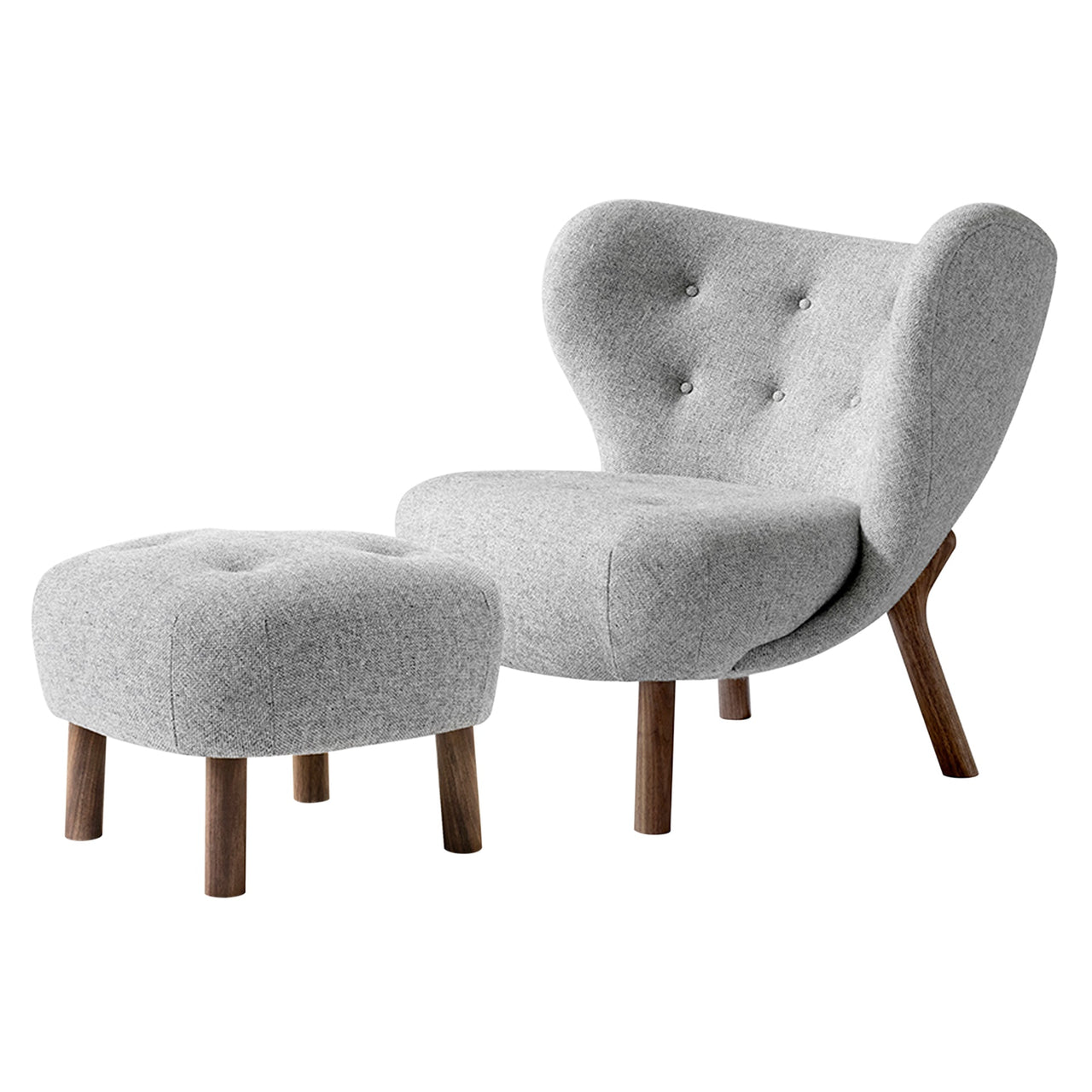 Little Petra Lounge Chair VB1 + Pouf ATD1 + Oiled Walnut