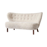 Little Petra Sofa: VB2 + Oiled Walnut + Sheepskin Moonlight