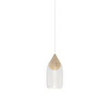 Liuku Pendant Drop Light: Transparent + Natural Matt Lacquered