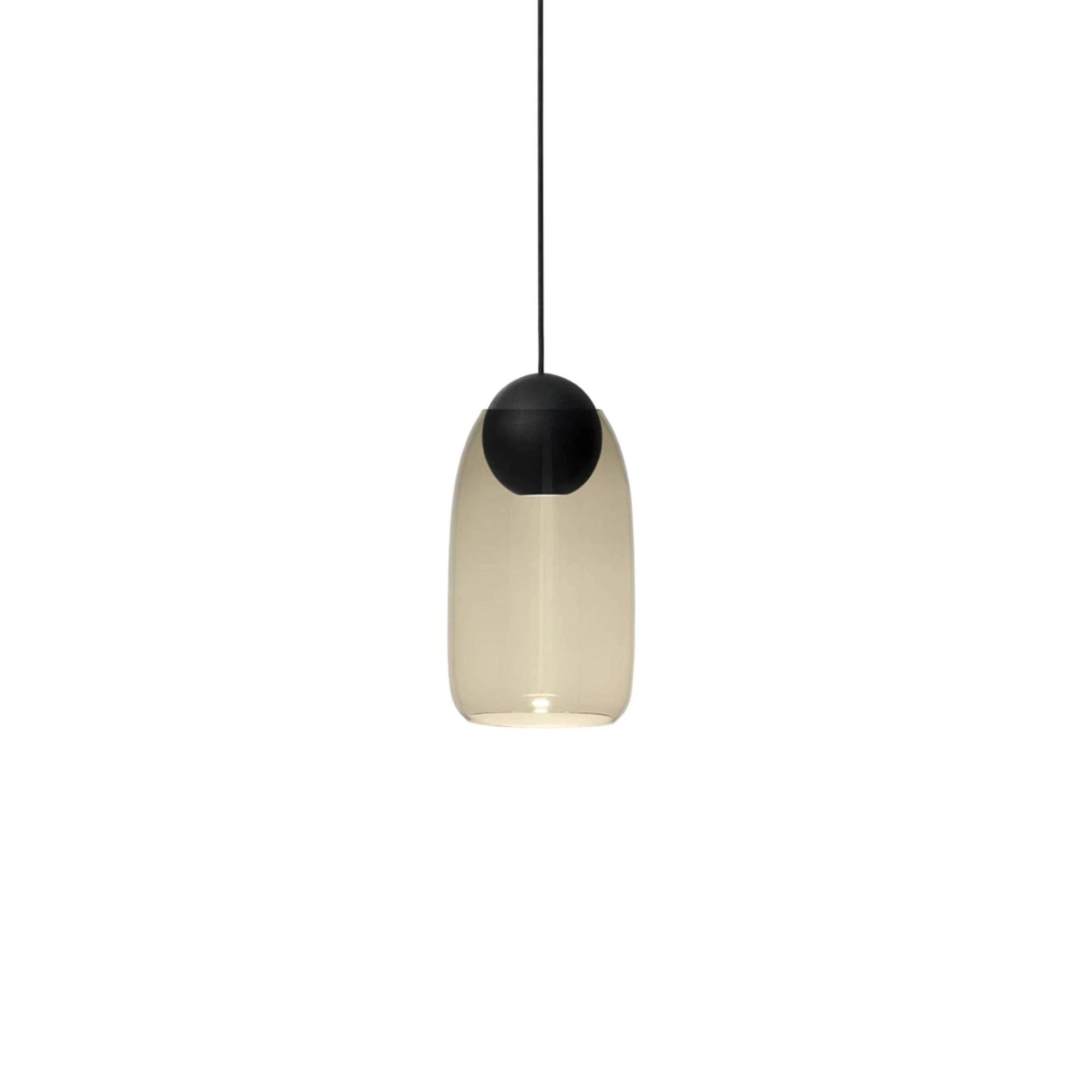 Liuku Pendant Ball Light: Smoked + Black Stained Lacquered