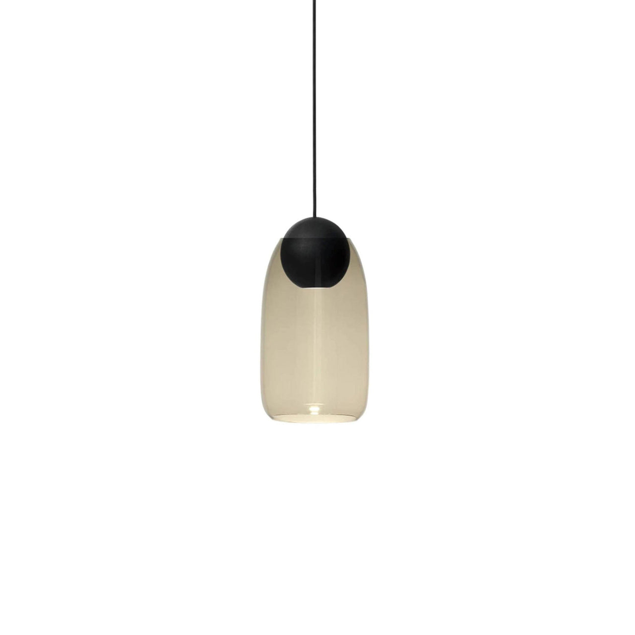Liuku Pendant Ball Light: Smoked + Black Stained Lacquered
