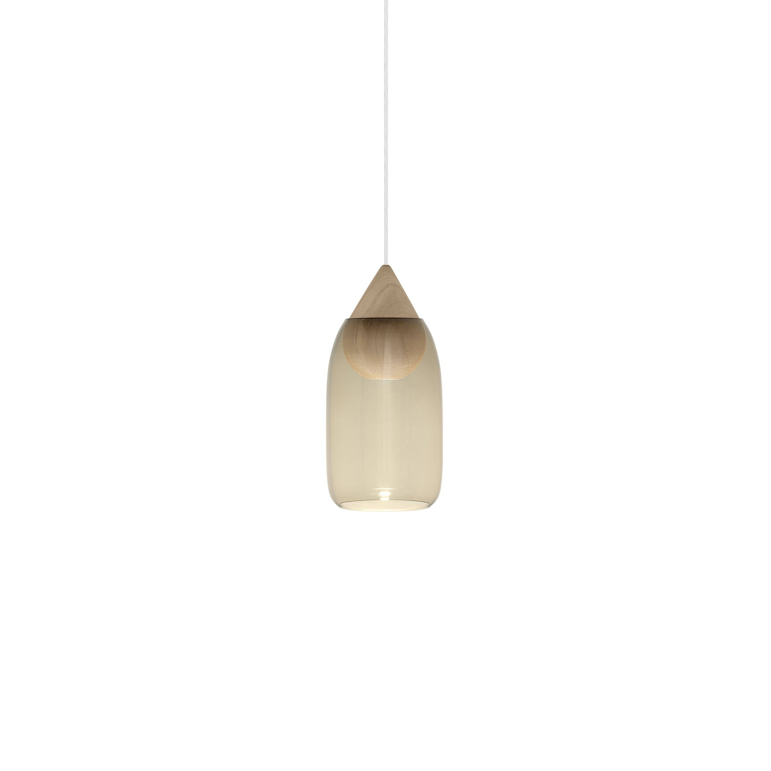 Liuku Pendant Drop Light: Smoked + Natural Matt Lacquered
