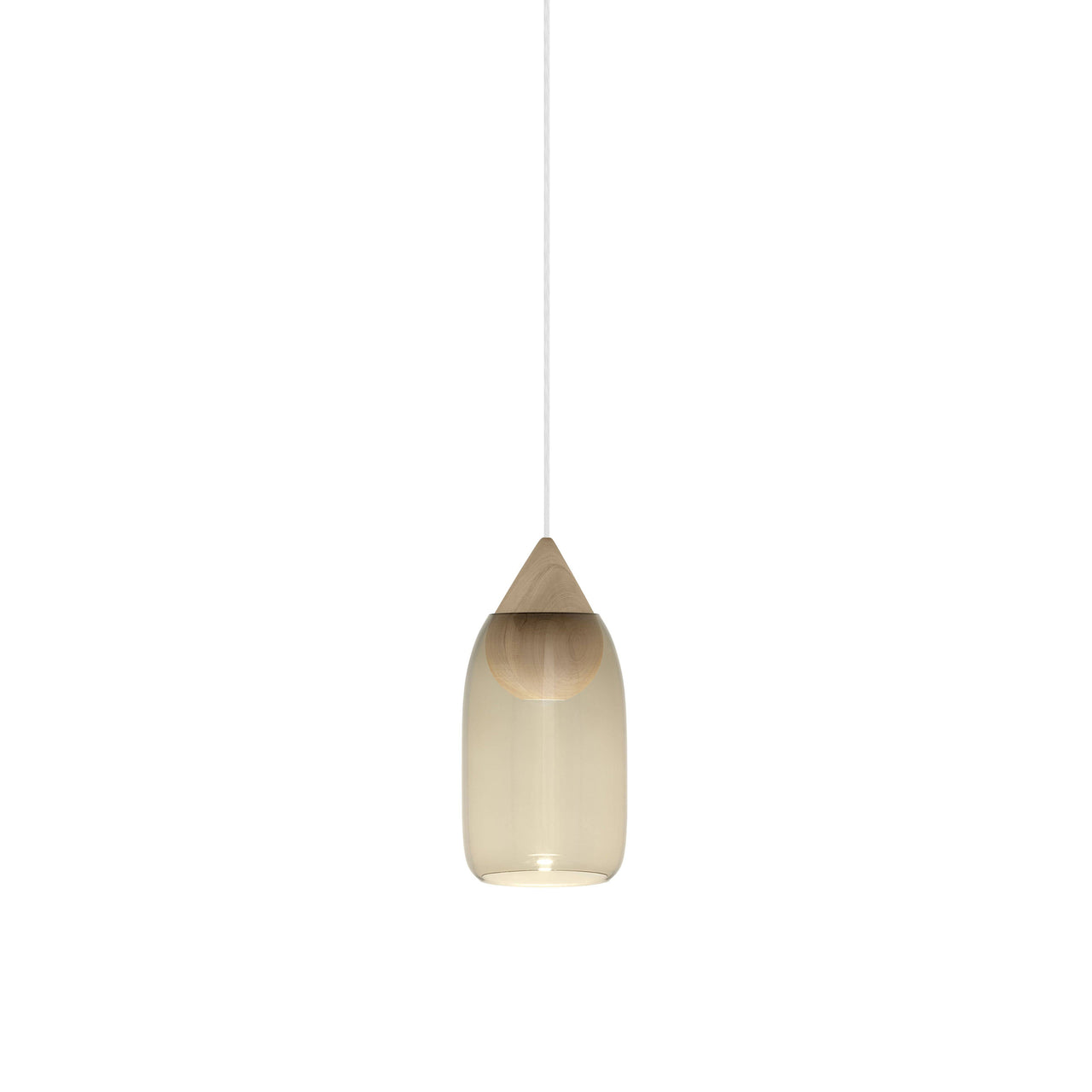 Liuku Pendant Drop Light: Smoked + Natural Matt Lacquered