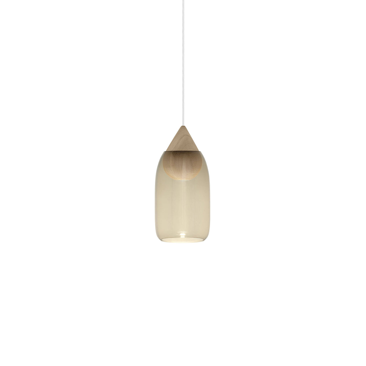 Liuku Pendant Drop Light: Smoked + Natural Matt Lacquered