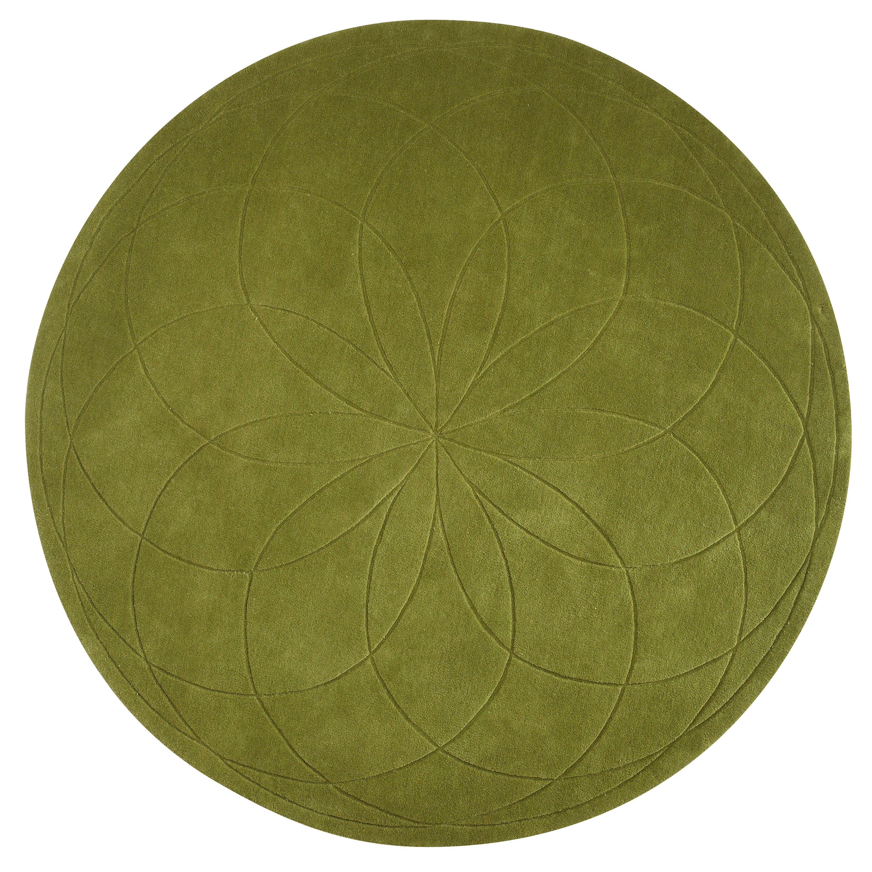 Lotus Round Rug: Extra Large + Pea