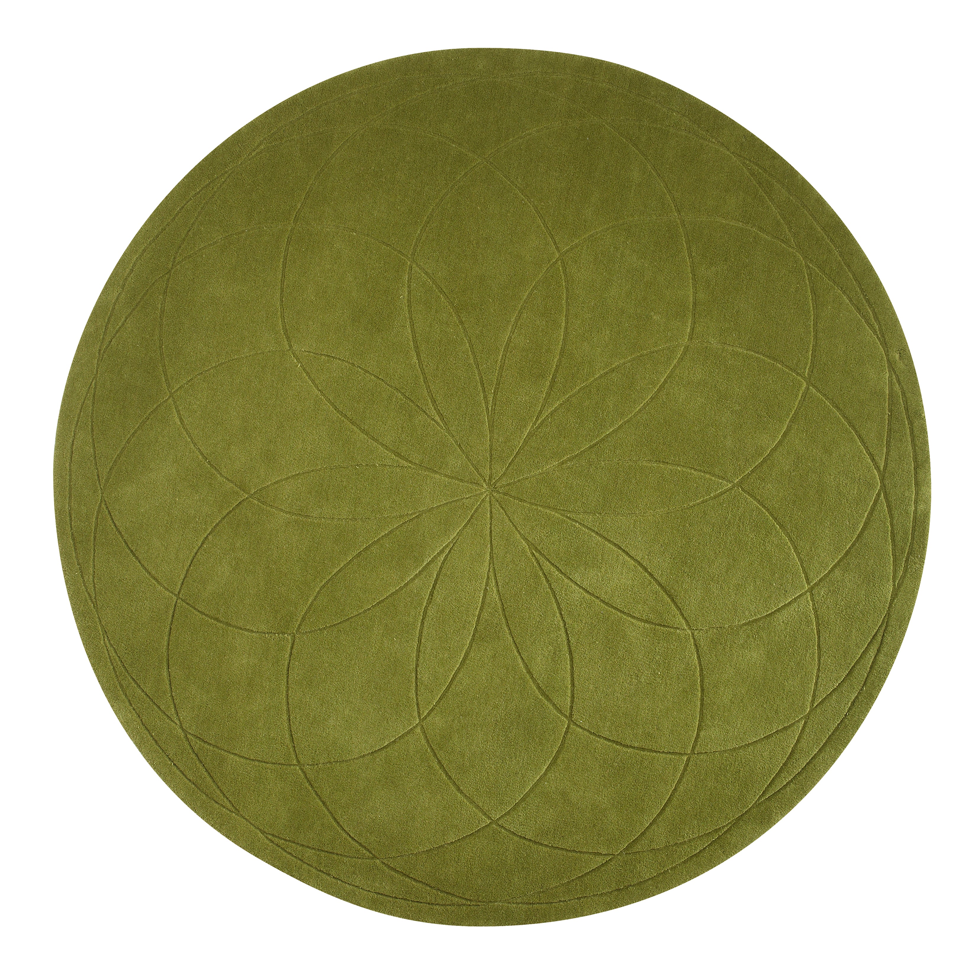 Lotus Round Rug: Large + Pea