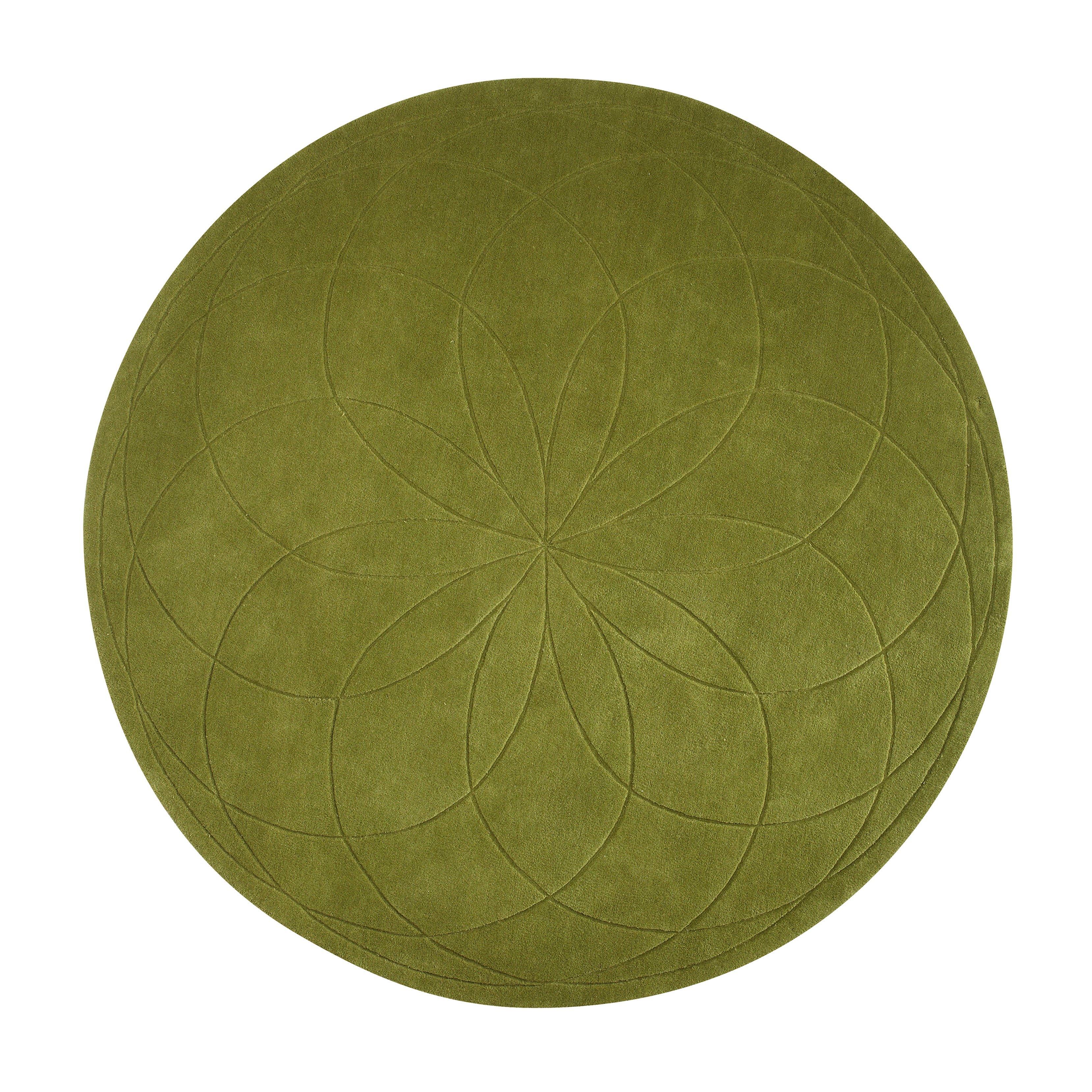 Lotus Round Rug: Medium + Pea