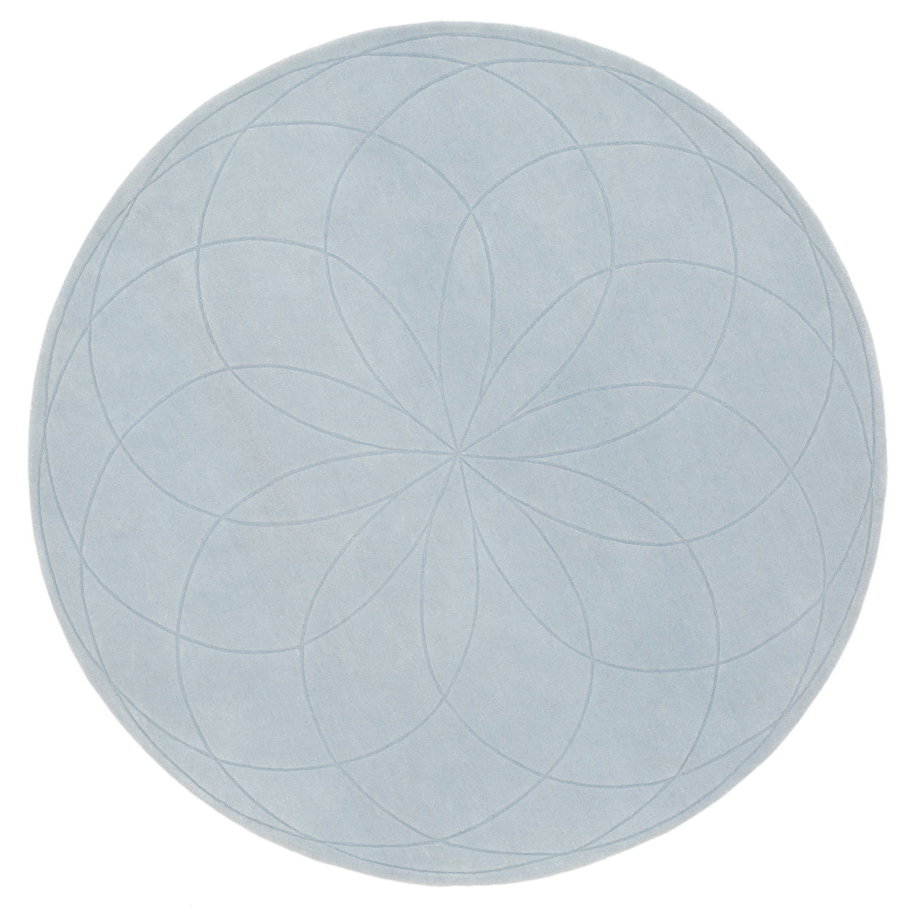 Lotus Round Rug: Extra Large + Light Blue