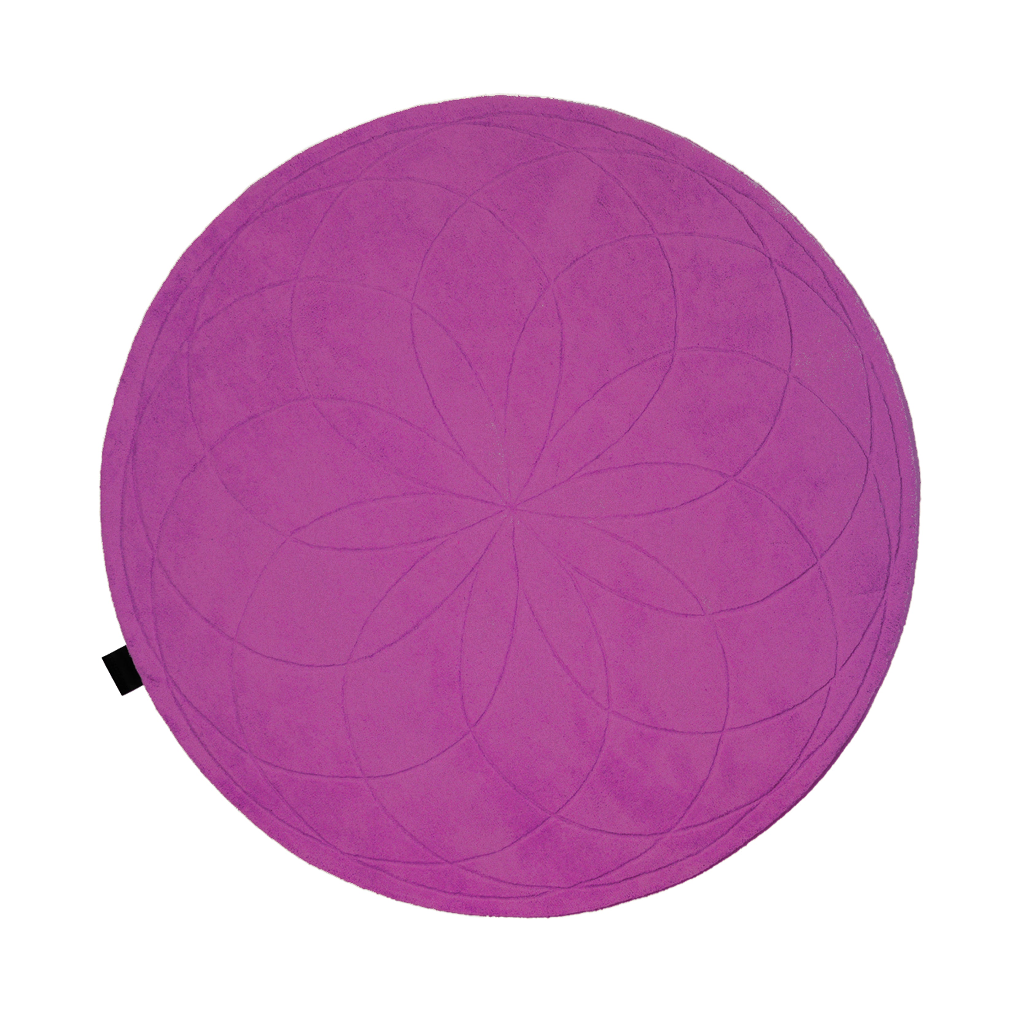 Lotus Round Rug: Small + Dark Fuchsia