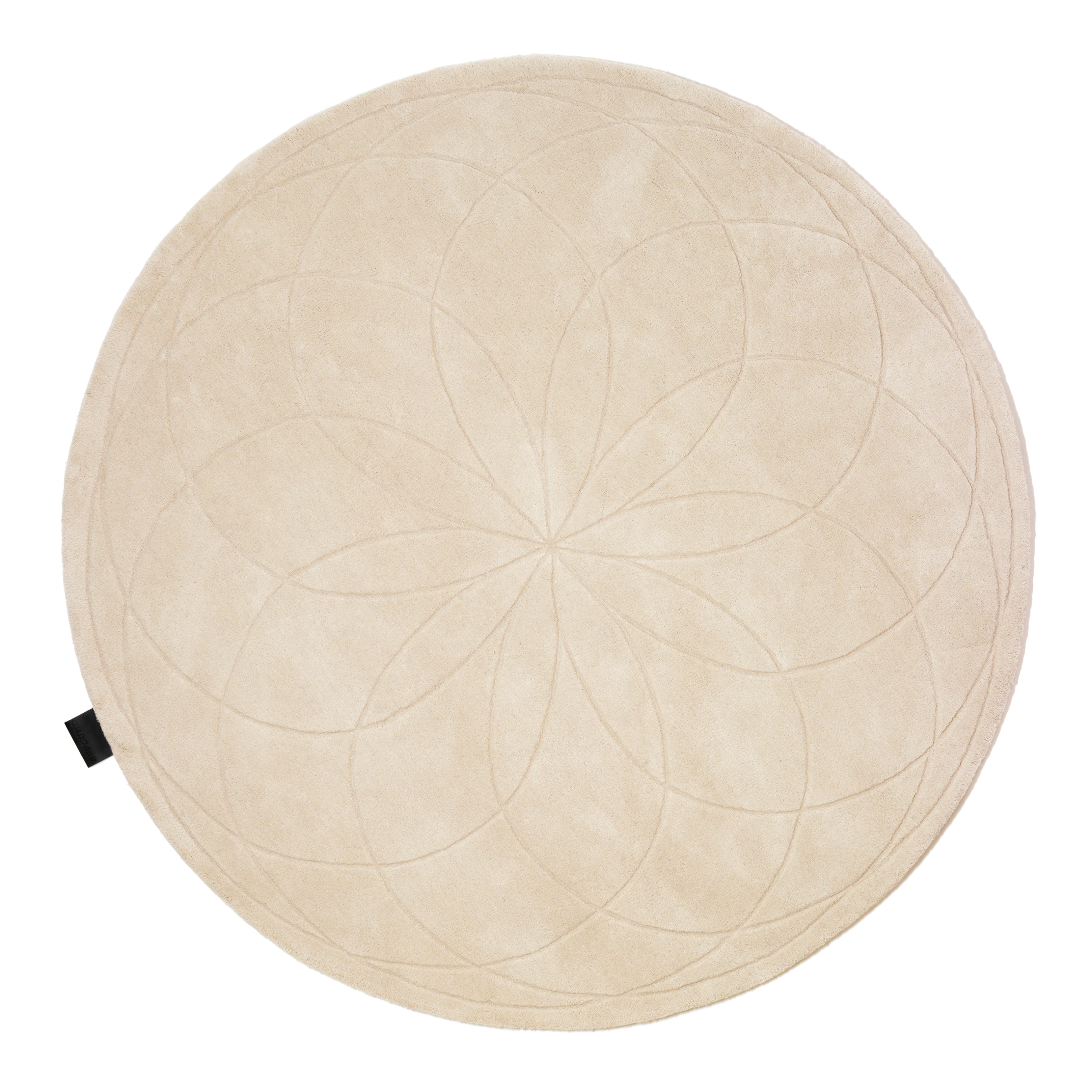 Lotus Round Rug: Large + Light Beige