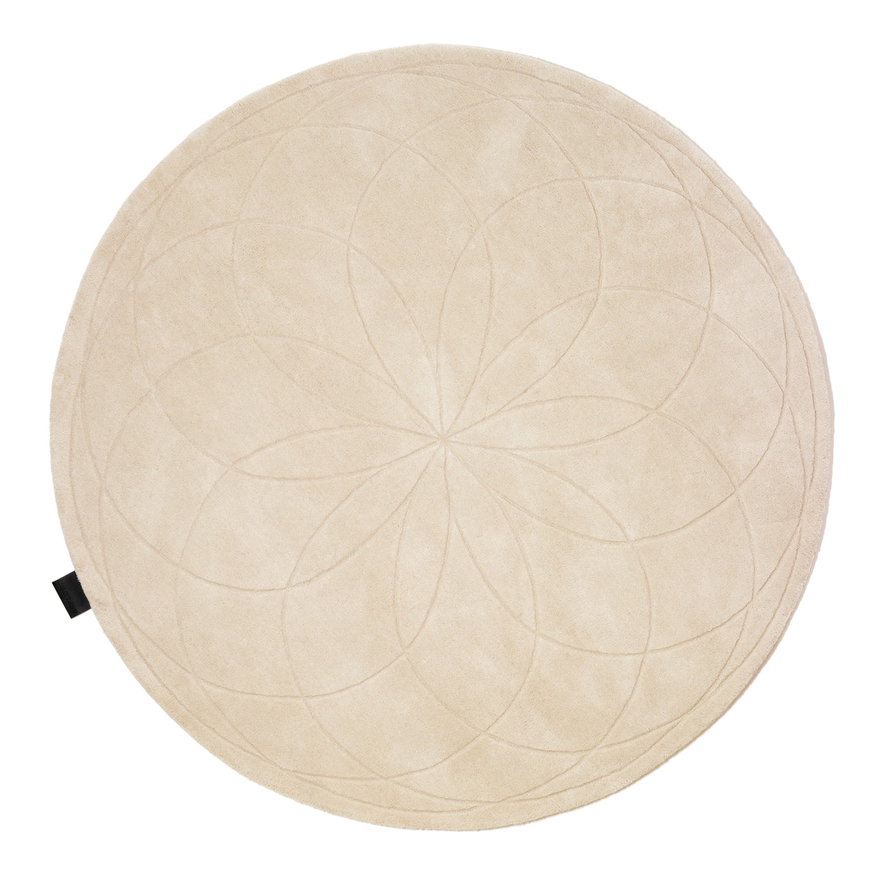 Lotus Round Rug: Large + Light Beige