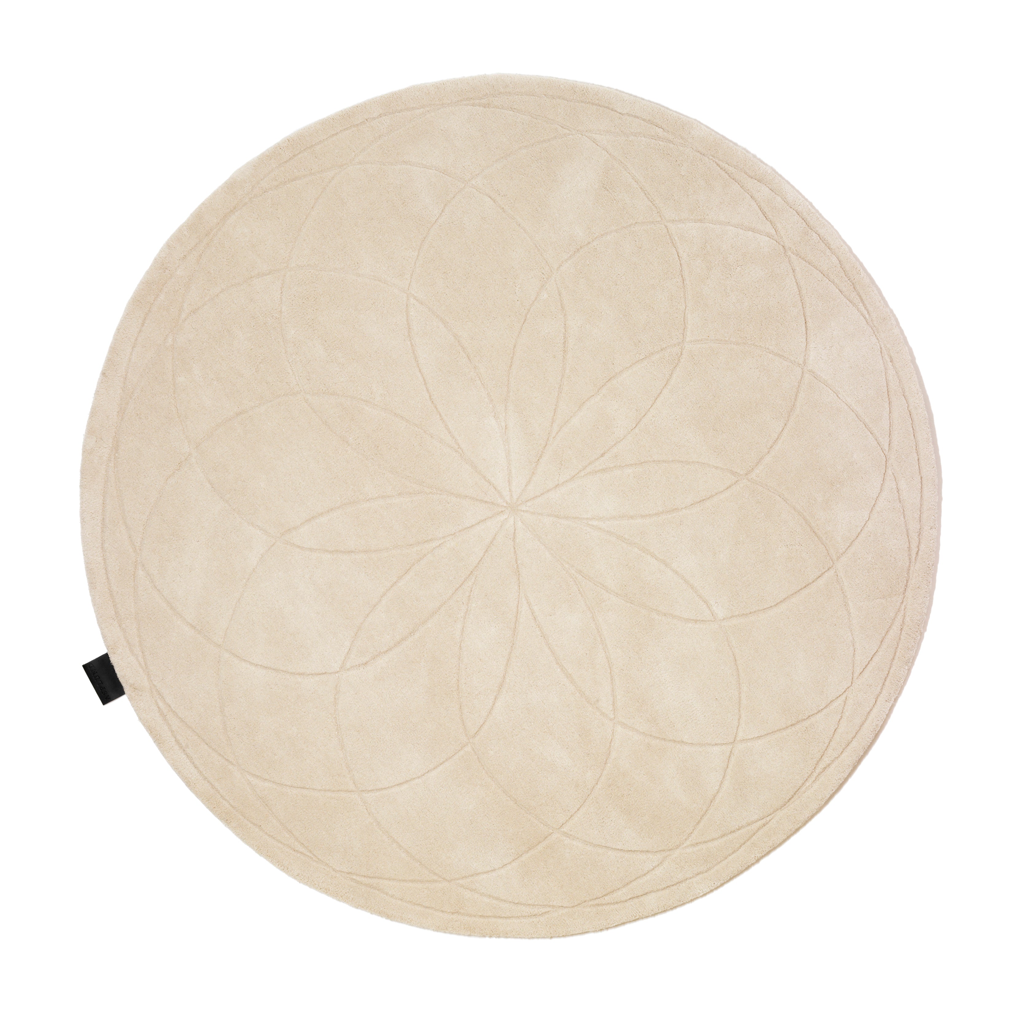 Lotus Round Rug: Medium + Light Beige