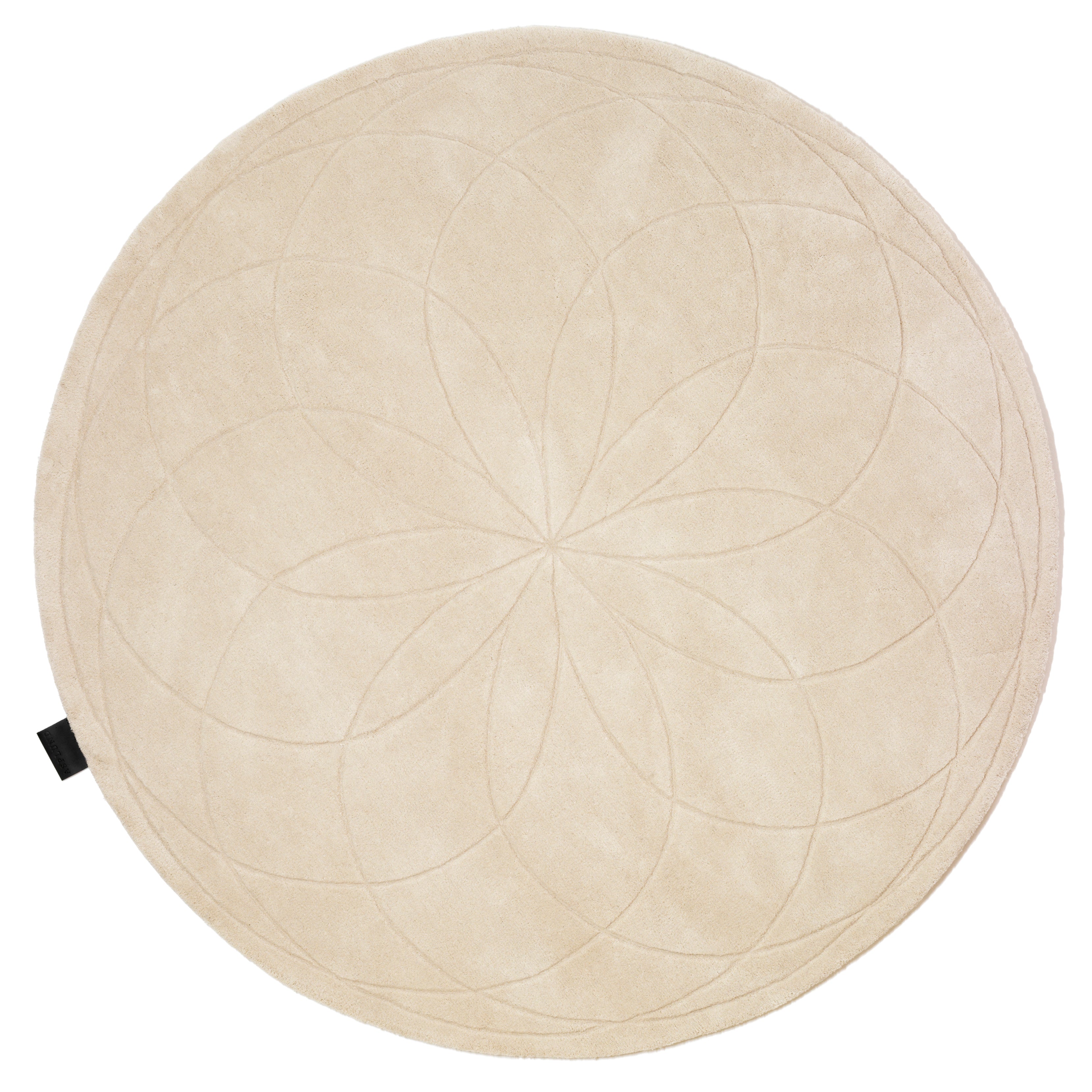 Lotus Round Rug: Extra Large + Light Beige