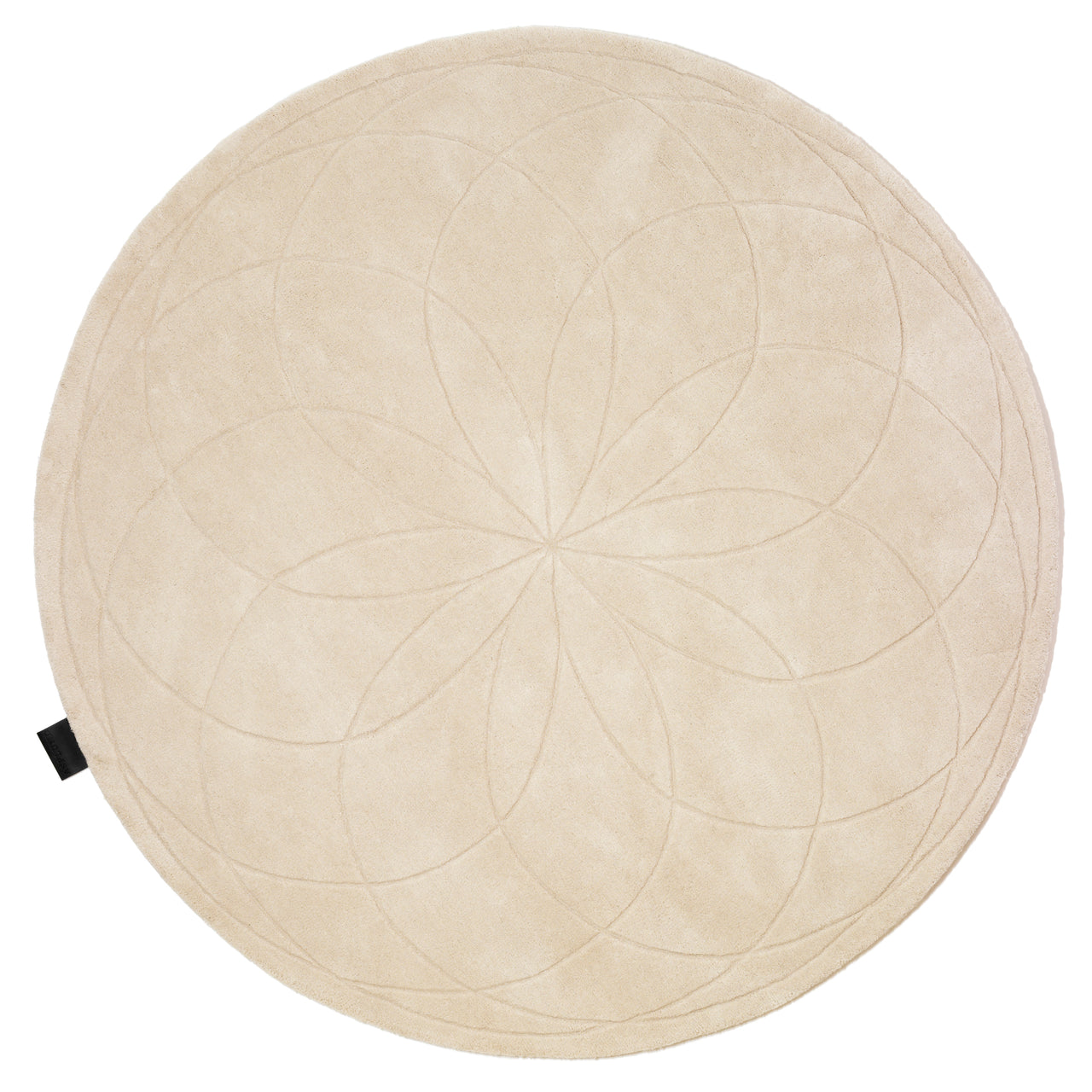 Lotus Round Rug: Extra Large + Light Beige