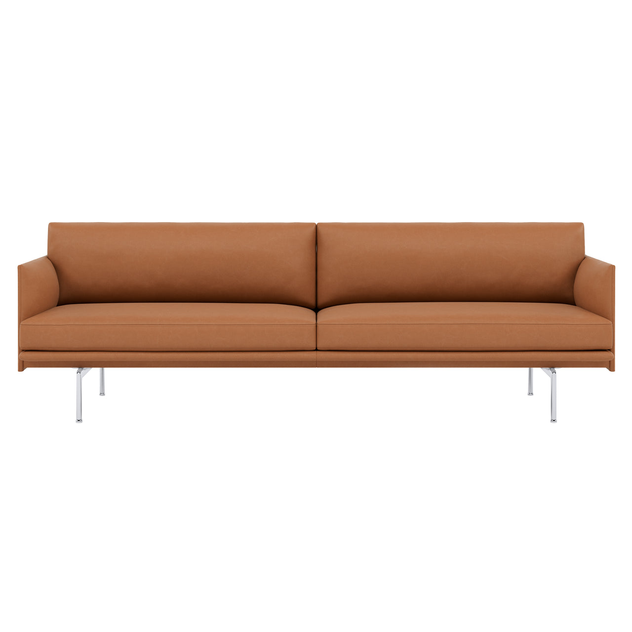 Outline Studio Sofa: Polished Aluminum + Low + Large - 86.6