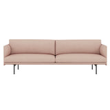 Outline Studio Sofa: Black + Low + Large - 86.6