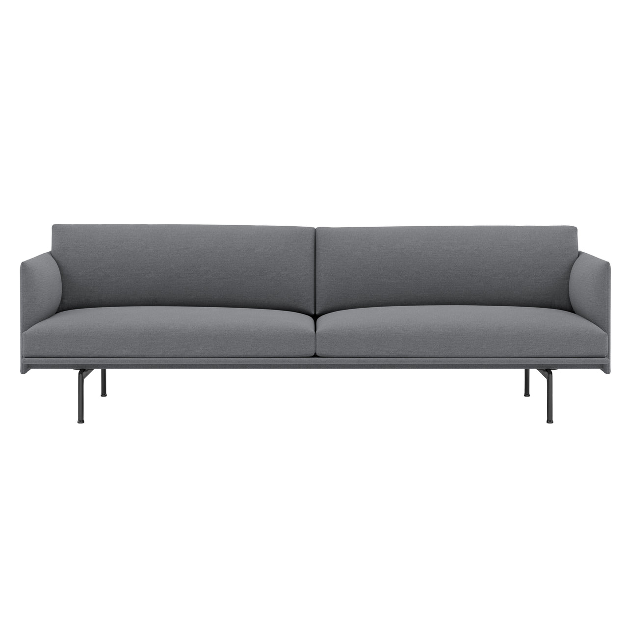 Outline Studio Sofa: Black + Low + Large - 86.6