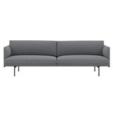 Outline Studio Sofa: Black + Low + Large - 86.6