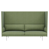 Outline Highback 3-Seater Sofa: Large + Low + Polished Aluminum