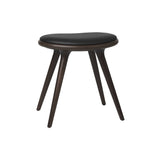 Low Stool: Dark Stained Beech + Black Leather