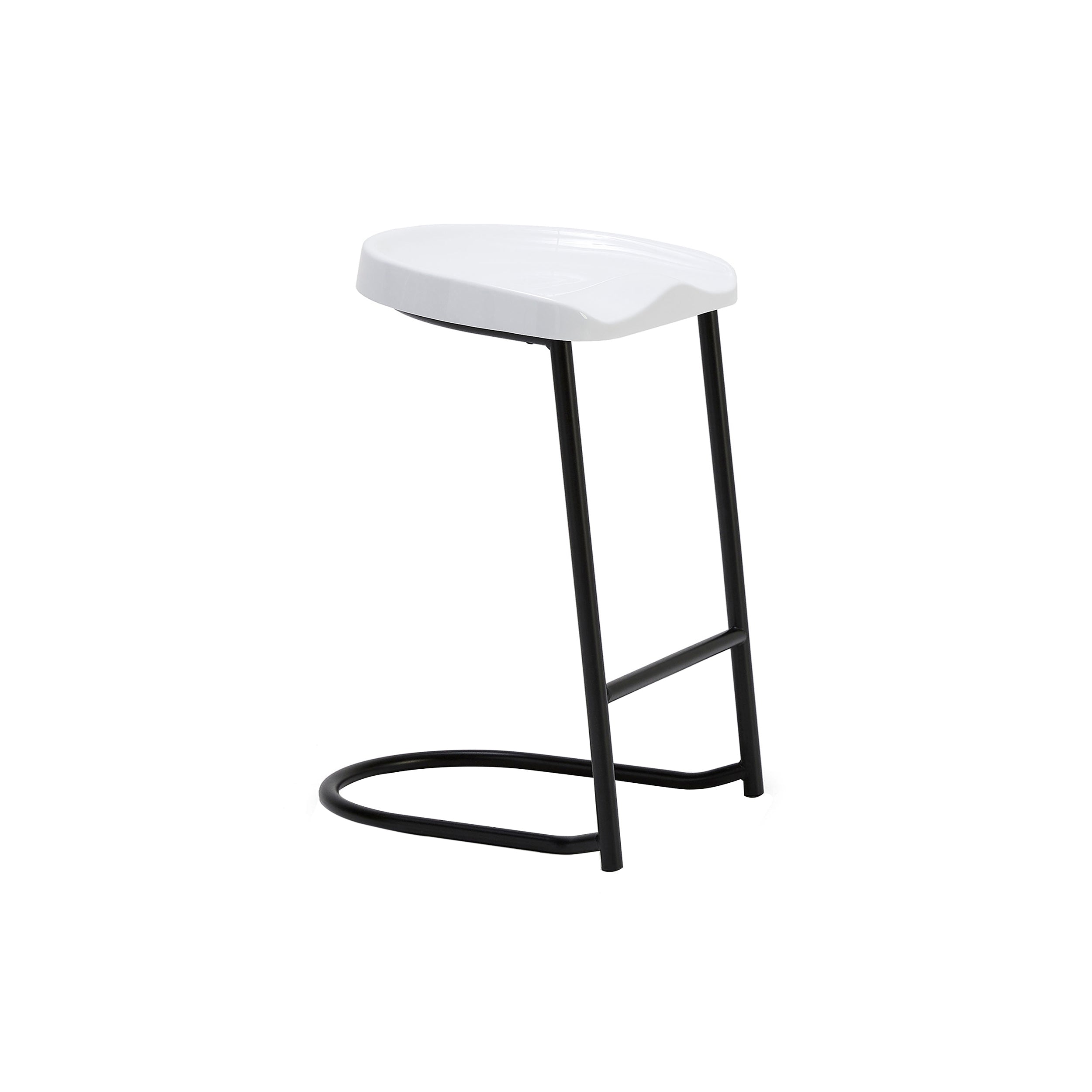 Heidi Stool: Stacking + Low + White + Black