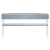 Luc Console 160: White Stained Oak + Nordic Blue