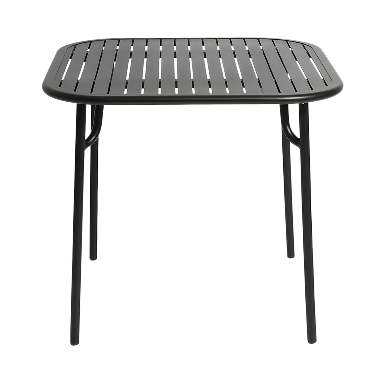 Week-End Square Dining Table with Slats: Black