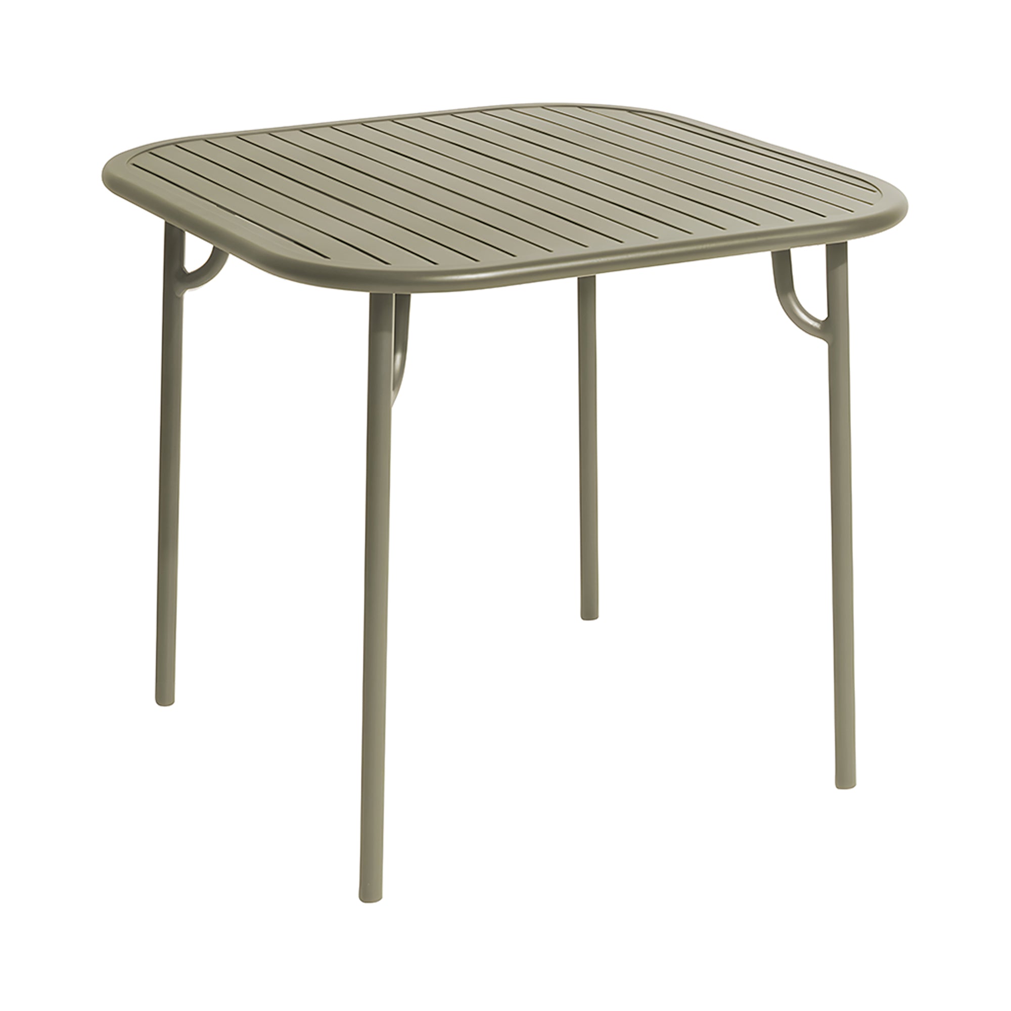 Week-End Square Dining Table with Slats: Jade Green
