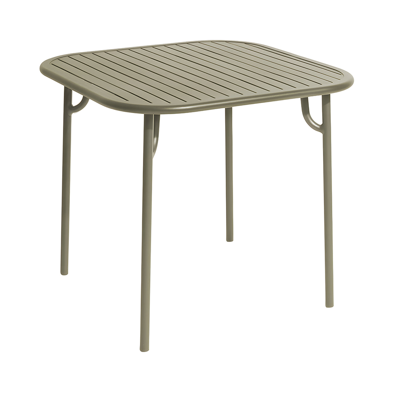 Week-End Square Dining Table with Slats: Jade Green