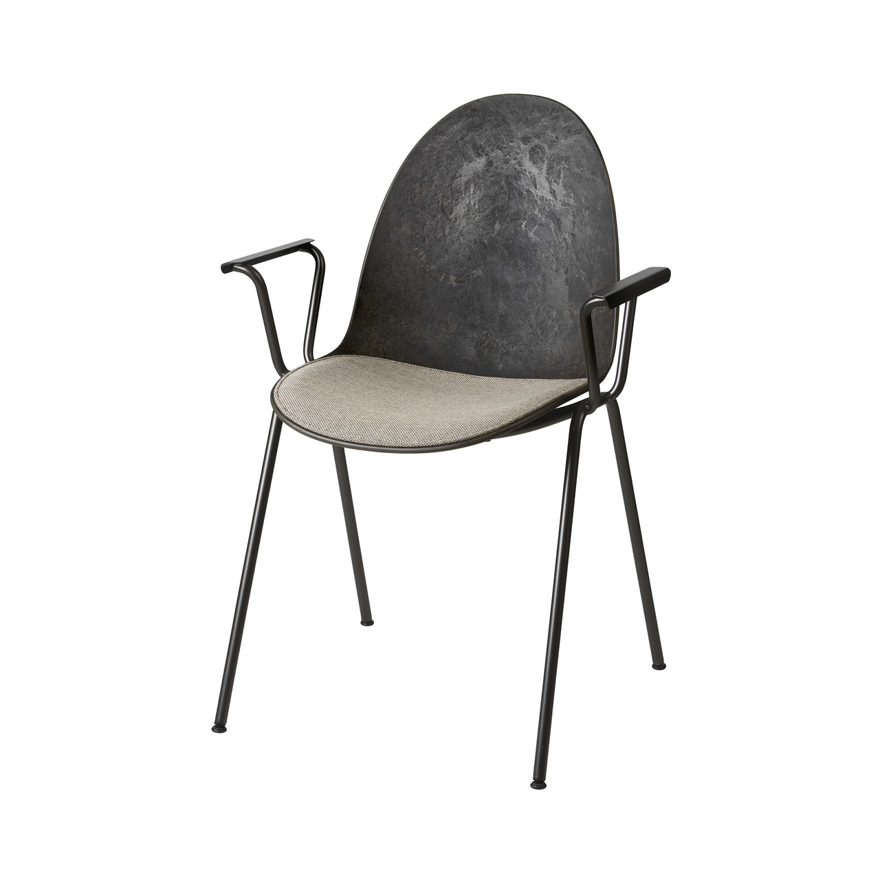 Eternity Armchair: Seat Upholstered + Coffee Waste Black