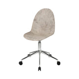 Eternity Swivel Chair with Castor: Wood Waste Grey + Polished Aluminum